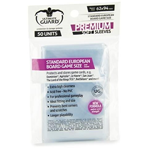 Premium Soft Sleeves For Board Game Cards Standard European (50) - Foto 1