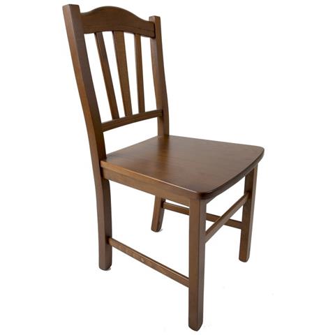 Sedia In Legno Massello Colore Noce Schienale Decorato 46x51xh. 95 Cm - Foto 1