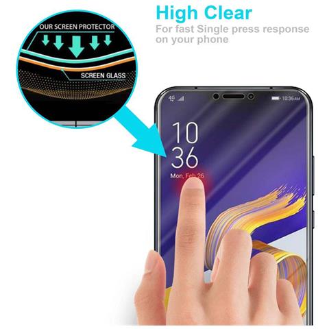 Pellicola Di Armatura Compatibile Con Asus Zenfone 5z In Elevata Trasparenza - Vetro Temperato (tempered) Di Protezione Del Display In Durezza 9h Con 3d Touch - Foto 7