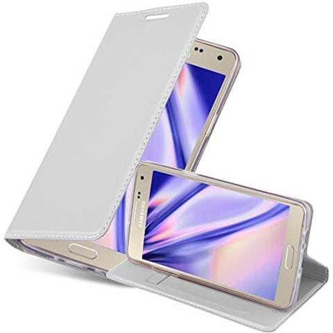 Custodia Compatibile Con Samsung Galaxy A5 2015 In Classy Argento - Coperchio Protettiva Con Chiusura Magnetica, Funzione Stand E Tasca Per Le Carte - Foto 1