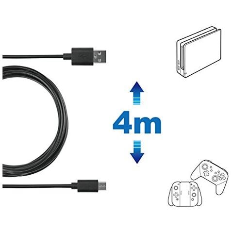 Charge & Play Cavo Xxl Xxl Cavo Di Ricarica Cavo Usb Tipo C 4 Metri Per Nintendo Console Switch & Accessori Pro Controller E Joycon Inoltre Compatibile Smartphone (usb C)  - Foto 2