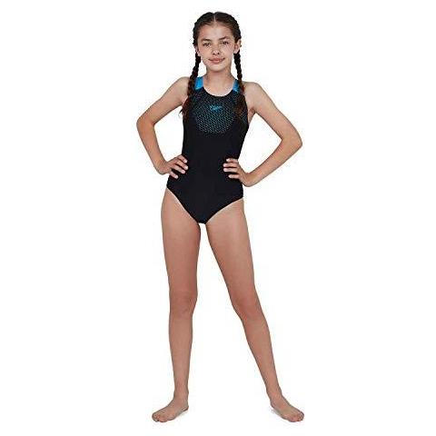Ragazze Tech Placement Muscleback Costume Da Bagno Nero Piscina 24 (5-6 Anni) - Foto 2