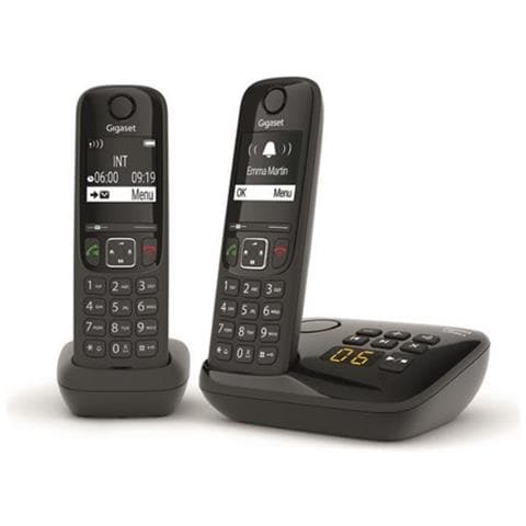 Telefono Cordless Duo Dect Nero Con Segreteria Telefonica - As690aduonoir - Foto 1