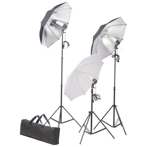 Kit Studio Fotografico con Luci Ombrelli Fondale e Riflettore - Foto 2