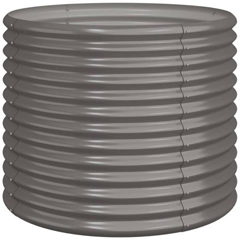 Vaso da Giardino Acciaio Verniciato a Polvere 80x80x68cm Grigio - Foto 1