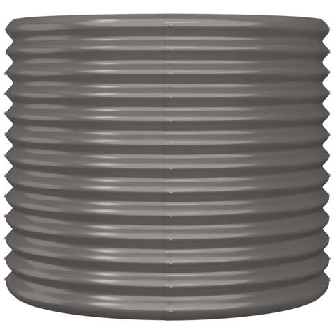 Vaso da Giardino Acciaio Verniciato a Polvere 80x80x68cm Grigio - Foto 3