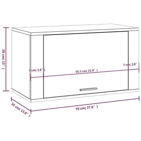 Scarpiera A Muro Rovere Fumo 70x35x38 Cm Legno Massello Pino - Foto 12