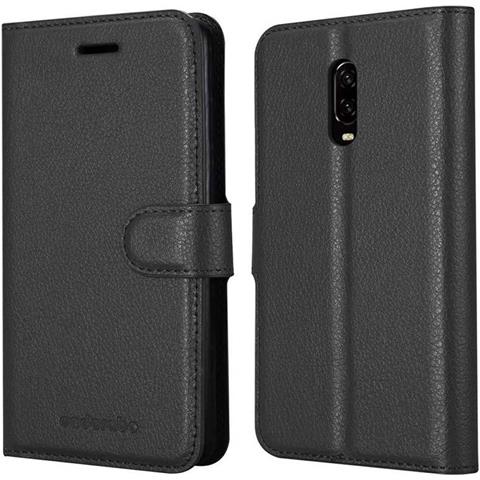 Custodia Compatibile Con Oneplus 6t In Nero Carbone - Coperchio Protettiva Con Chiusura Magnetica, Funzione Stand E Tasca Per Le Carte - Foto 8