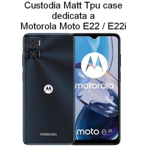 Matt Custodia Tpu Silicone Cover Case Slim Per Motorola Moto E22 - E22i Black - Foto 2