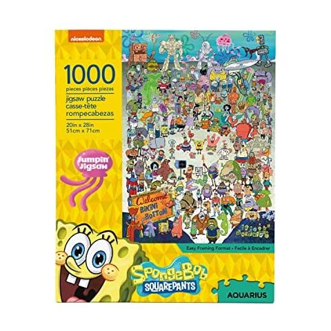 Spongebob Squarepants Puzzle (puzzle Da 1000 Pezzi) - Merchandise E Oggetti Da Collezione Spongebob Con Licenza Ufficiale - Antiriflesso - Adattabilita Precisa - Praticamente Senza Polvere Di Puzzle - 20 X 28 Pollici - Foto 1