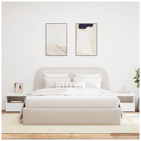 Comodini Con Luci Led 2pz Bianchi 50x40x45 Cm - Foto 3