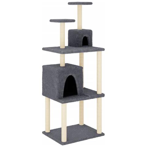 Albero Per Gatti Con Tiragraffi In Sisal Grigio Scuro 167 Cm - Foto 1