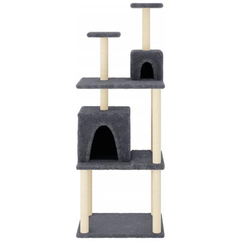 Albero Per Gatti Con Tiragraffi In Sisal Grigio Scuro 167 Cm - Foto 2