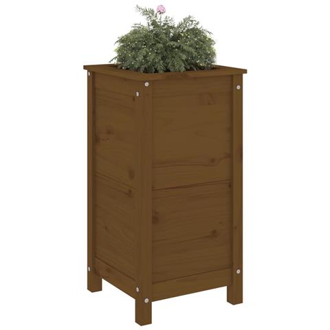 Fioriera Da Giardino Miele 40x40x78 Cm Legno Massello Di Pino - Foto 2