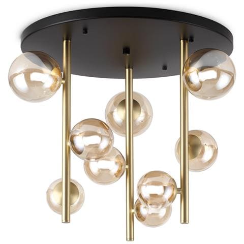 Plafoniera Contemporanea Perlage Metallo Nero 9 Luci G9 15w 3000k Ip20 - Foto 1