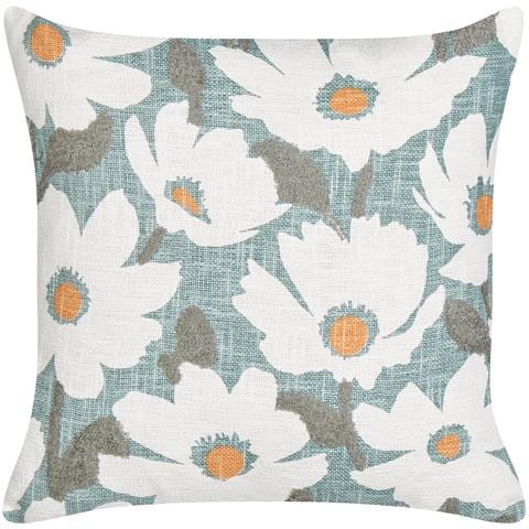 Set Di 2 Cuscini Jatropha Cotone 45 X 45 Cm Azzurro Trama Floreale - Foto 2