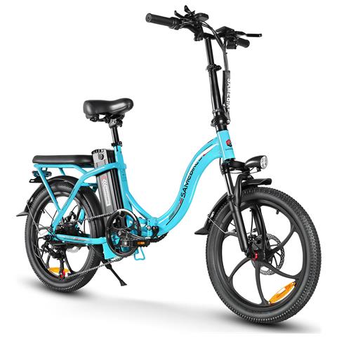 Cy20-it Bicicletta Elettrica - Potenza 350w Batteria 36v13ah Autonomia 35km Freno A Disco Meccanico - Lago Blu - Foto 2