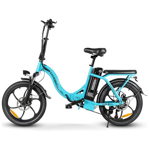 Cy20-it Bicicletta Elettrica - Potenza 350w Batteria 36v13ah Autonomia 35km Freno A Disco Meccanico - Lago Blu - Foto 1