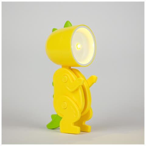 Puppy Dinosauro Mini Lampada Giallo A Forma Di Dinosauro Da Tavolo Pieghevole A Led Luce Calda Regolabile E Tascabile Per La Lettura O Illumina Sul Tuo Comodino O Scrivania Pile Incluse - Foto 1