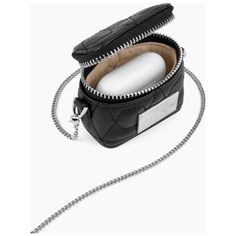 Borsa Mini Per Airpod Any Generation Modello Poppy Con Catena E Moschettone, Nero - Foto 4