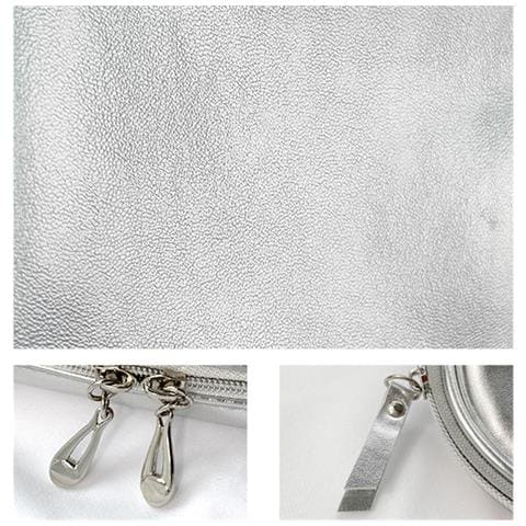 Elegante Pochette A Conchiglia: Borsa Per Il Trucco In Pelle Pu Argentata - Foto 2