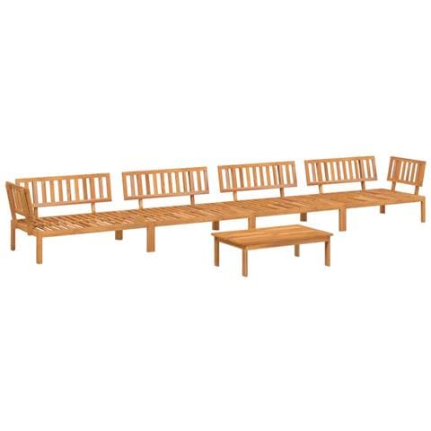 Set Divano Pallet Da Giardino 5 Pz In Legno Massello Di Acacia - Foto 2