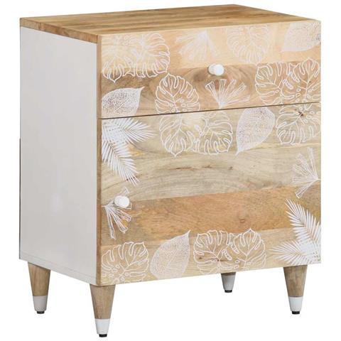 Comodino 50x33x60 Cm In Legno Massello Di Mango - Foto 1