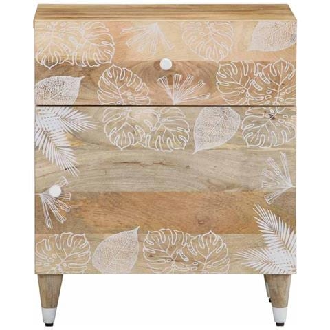 Comodino 50x33x60 Cm In Legno Massello Di Mango - Foto 2