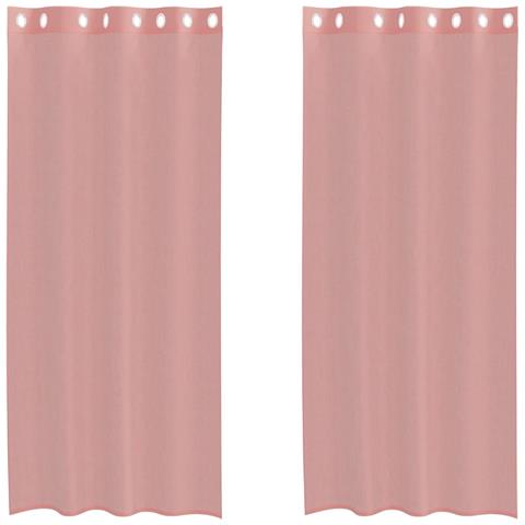 Tende In Voile Con Occhielli 2 Pz Rosa 140x245 Cm - Foto 2