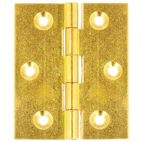 2 Pezzi - Cerniere Fresate Piane In Ottone 40x35mm - A Spina Fissa Con Viti - Foto 1