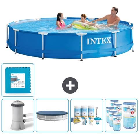 Piscina Fuori Terra - In Giro - 366x366x76 Cm - Blu - Include Accessori Coordinati Cb16 - Foto 1