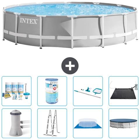 Piscina Fuori Terra - In Giro - 427x107 Cm - Grigio - Include Accessori Coordinati A2204 - Foto 1