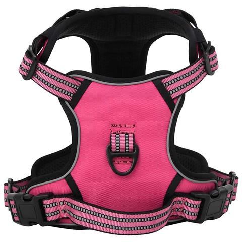 Pettorina per Cani con Strisce Riflettenti Regolabile Rosa L - Foto 1
