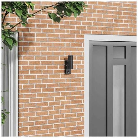 Lampada da Parete Esterna con Sensore Nera Acciaio Inossidabile IP44 - Foto 2