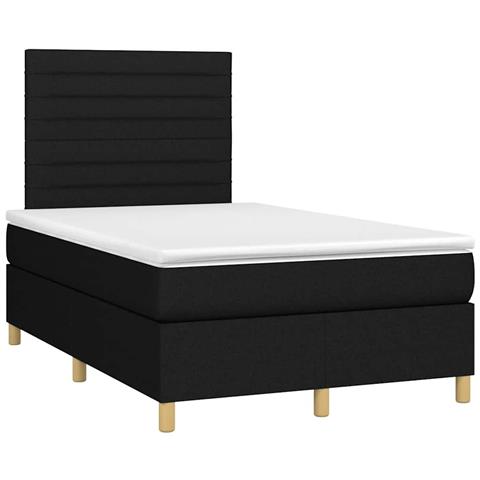 Giroletto a Molle con Materasso Nero 120x190 cm in Tessuto - Foto 1