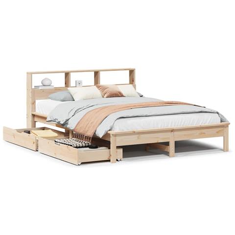 Letto Libreria senza Materasso 120x190cm Legno Massello di Pino - Foto 1