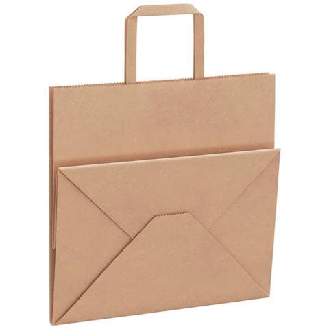 Sacchetti di Carta 250 pz con Manici Marrone 26x17x25 cm - Foto 9
