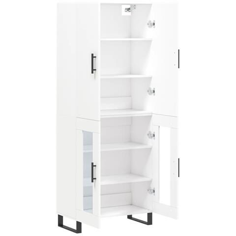 Credenza Bianca 69,5x34x180 cm in Legno Multistrato - Foto 1