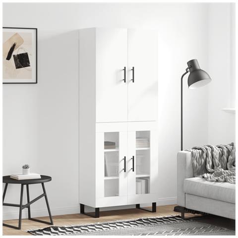 Credenza Bianca 69,5x34x180 cm in Legno Multistrato - Foto 2