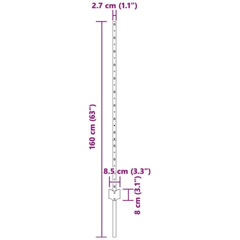 Pali per Recinzione 11 pz Canale a U Verde 120 cm Acciaio - Foto 7