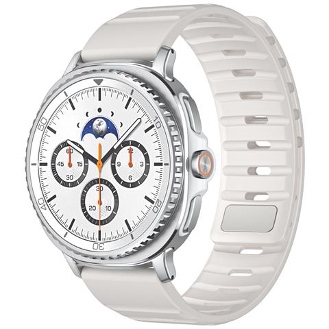 Cinturino Compatibile Con Samsung Galaxy Watch8, Silicone Magnetico Con Chiusura In Acciaio Inossidabile 316, Design Confortevole E Regolabile White - Foto 2