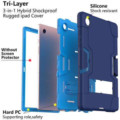 Custodia Per Samsung Galaxy Tab A 10.1"" Armored Con Supporto Blu - Foto 4