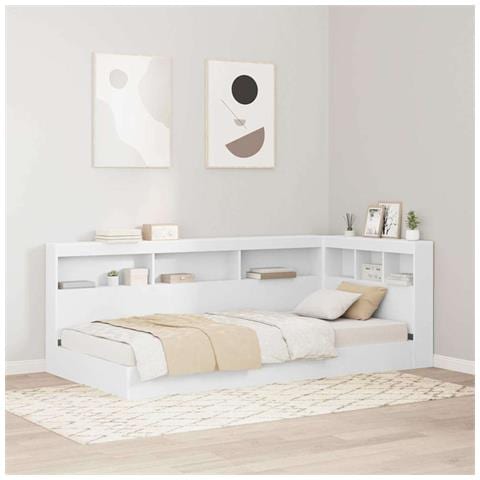 Testata contenitore con testiera Bianco 80 cm Legno multistrato - Foto 2