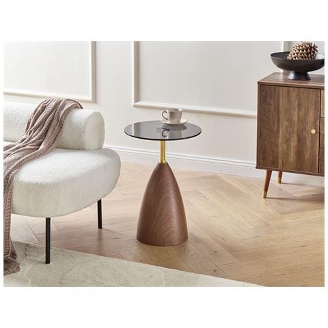 Tavolino Wallis Vetro Temperato Marrone/nero - Foto 1