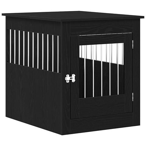 Mobile per cuccia per cani Rovere Nero 80x64,5x71 cm in legno ingegnerizzato - Foto 1