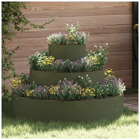 Vaso da giardino Oliver verde 90 x 90 x 20 cm Acciaio - Foto 2