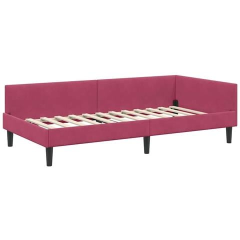 Struttura del letto ad angolo Rosso vino 90 x 200 cm - Foto 1