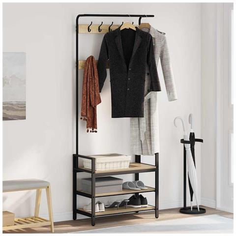 Appendiabiti rovere sonoma 75 x 34 x 184 cm Legno multistrato - Foto 2