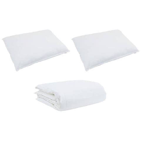 Piumone con cuscino 3 pcs Bianco Piume - Foto 1