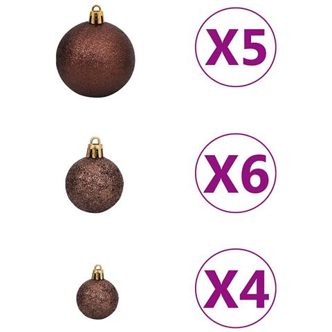 Lusso Casadino -  Set Natale Con 60 Palline Punta E 150 Luci Led Oro E Bronzo - Foto 8